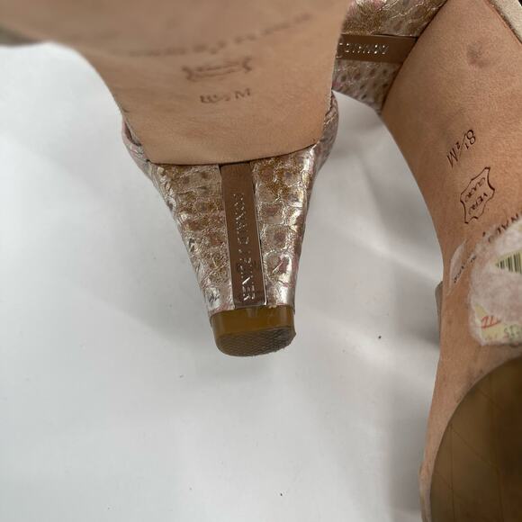 DONALD J PLINER Vida Heels Size 8.5 Shoes Suede Metallic Reptile Zipper Heel - Picture 13 of 16